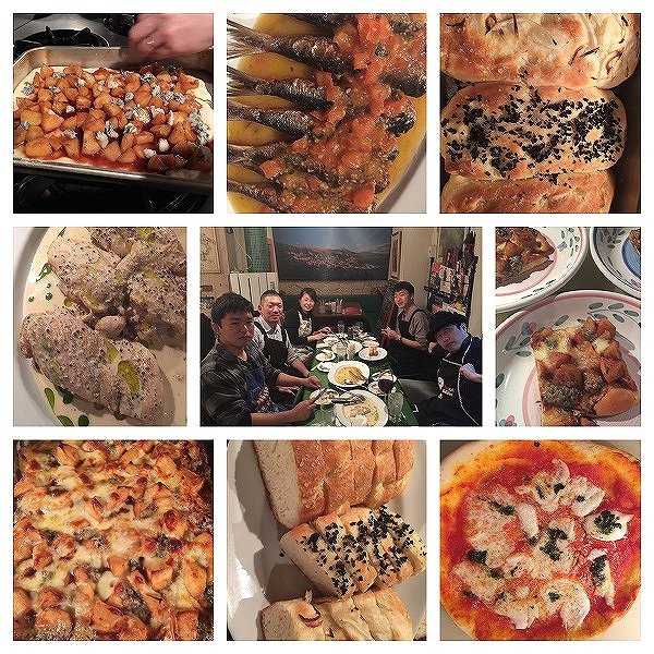 cooking_class_02 <メニュー>■フォッカチャ■マルガリータ■イワシのムニエル■鶏胸肉のクリーム煮■リンゴとゴルゴンゾーラのピッザァ新人何と中学生!!グレートだぜー!!